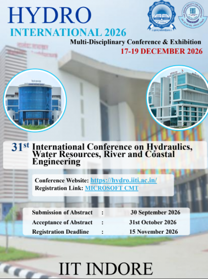 31st International Conference on Hydraulics, Water Resources, River and Coastal Engineering